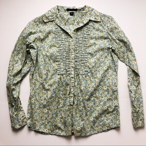 Green, blue and yellow floral button down from GAP